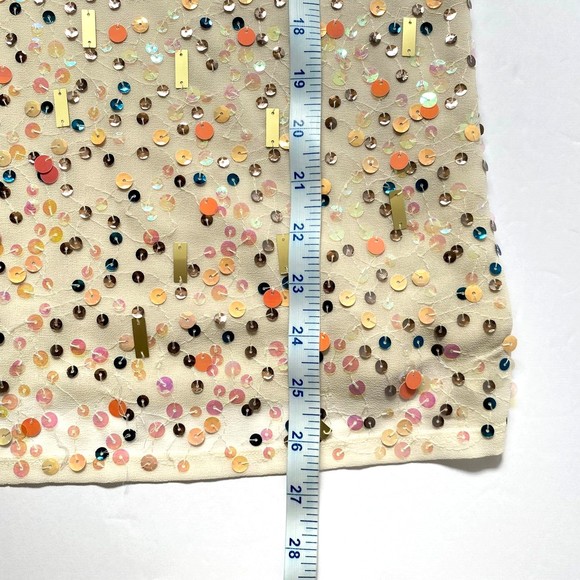 Express Tank Top Womens Small Cream with Multicolor Sequins Front Lined READ - Picture 12 of 12